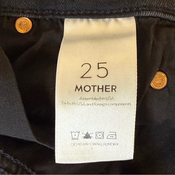 Mother Jeans Womens 25 Black Mid Rise Dazzler Ankle Not Guilty Straight Leg USA - Picture 12 of 13